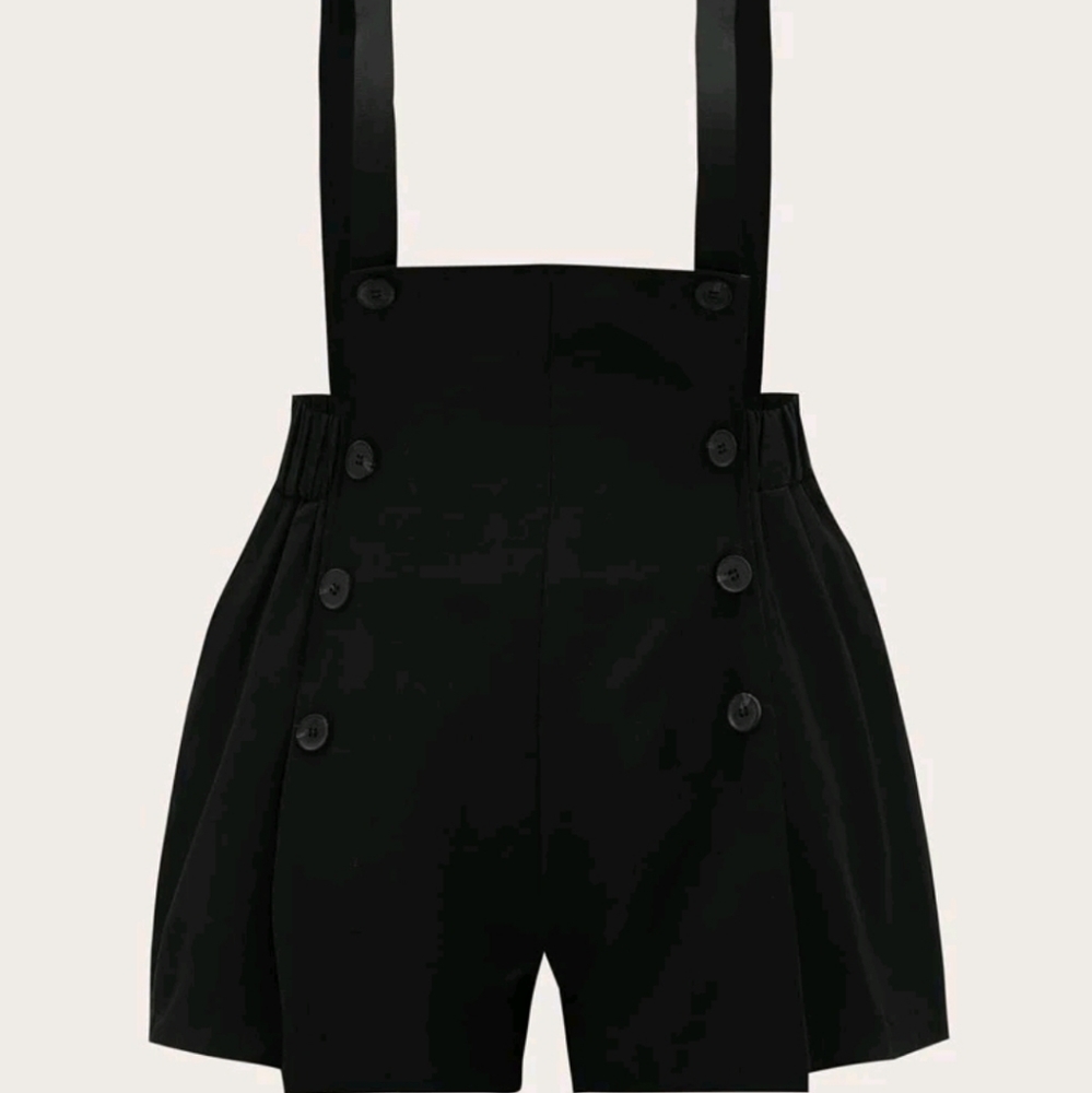 NEW PLUS SZ DOUBLE BUTTON SUSPENDER ROMPER